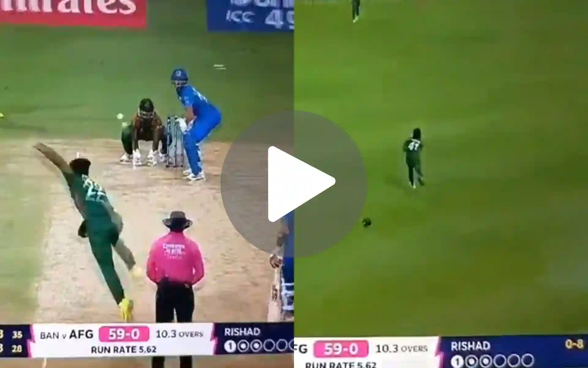 [Watch] Tanzim Hasan Takes A Superb Running Catch As Rishad Draws First Blood For Bangladesh